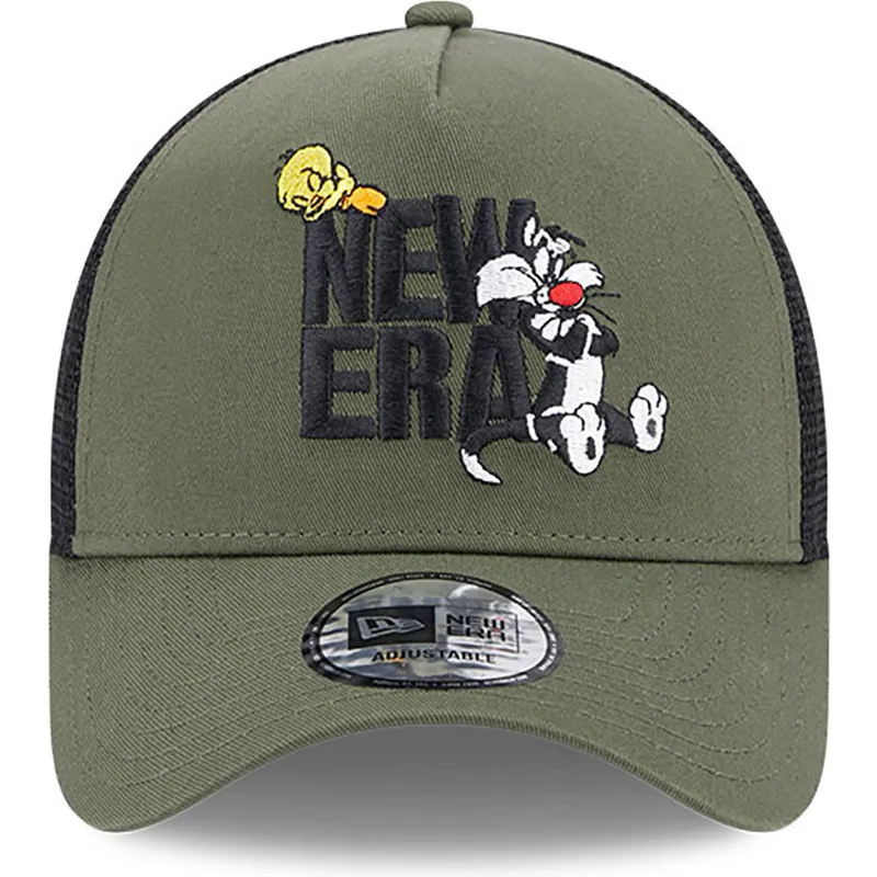 cepice-zaoblena-zelena-snapback-a-frame-piolin-y-silvestre-looney-tunes-new-era