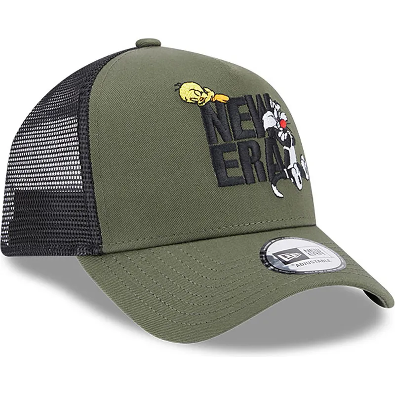 cepice-zaoblena-zelena-snapback-a-frame-piolin-y-silvestre-looney-tunes-new-era