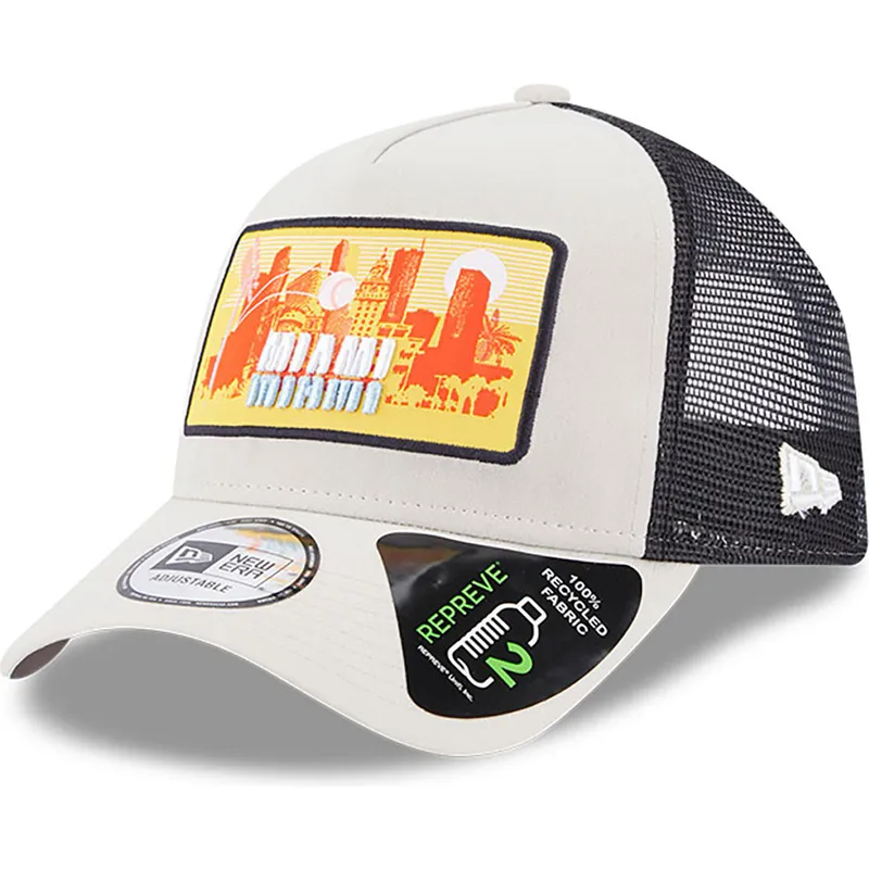 cepice-zaoblena-bezova-snapback-a-frame-repreve-license-plate-miami-new-era