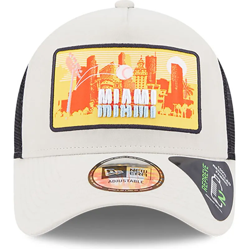 cepice-zaoblena-bezova-snapback-a-frame-repreve-license-plate-miami-new-era