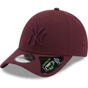 new-era-new-york-yankees-mlb-9forty-repreve-verstellbare-gebogene-kappe-in-weinrot-mit-weinrotem-logo