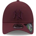 new-era-new-york-yankees-mlb-9forty-repreve-verstellbare-gebogene-kappe-in-weinrot-mit-weinrotem-logo