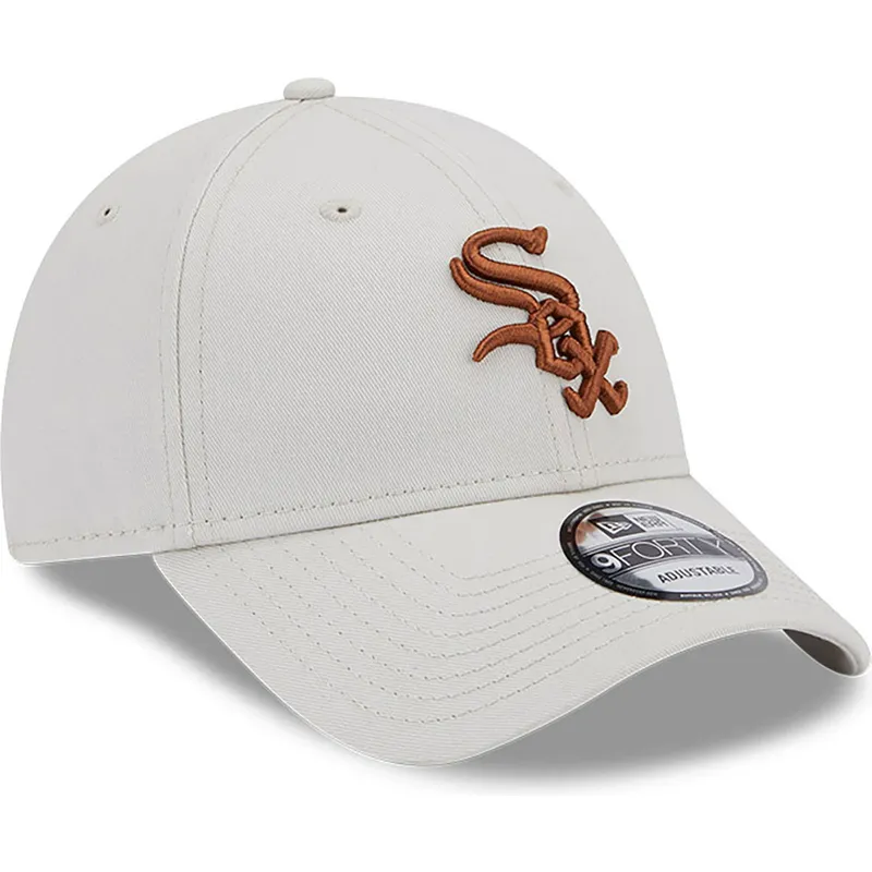 cepice-zaoblena-bezova-nastavitelny-pasek-marron-9forty-league-essential-chicago-white-sox-mlb-new-era