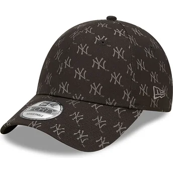 New Era MLB New York Yankees 9FORTY Monogram verstellbare schwarze Kappe
