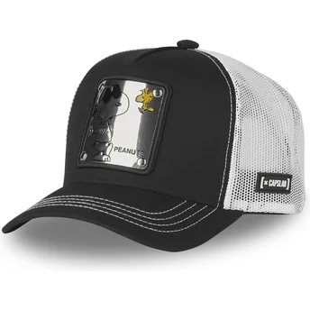 Čepice zaoblená černá snapback Joe Cool NAW5 Snoopy Arašídy Capslab