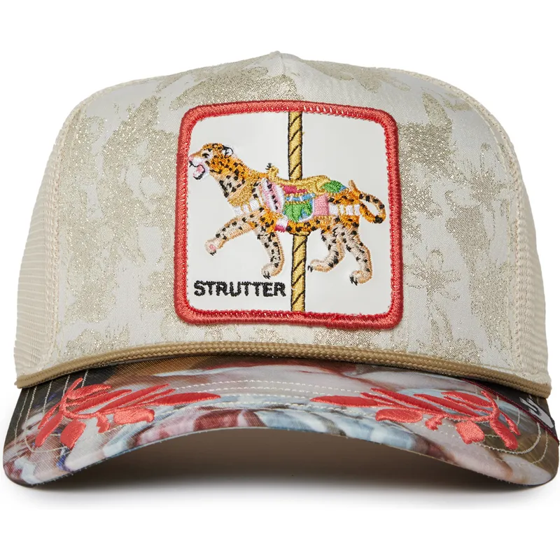 trucker-cap-beige-und-mehrfarbig-leopard-strutter-quid-glorier-carousel-the-farm-von-goorin-bros