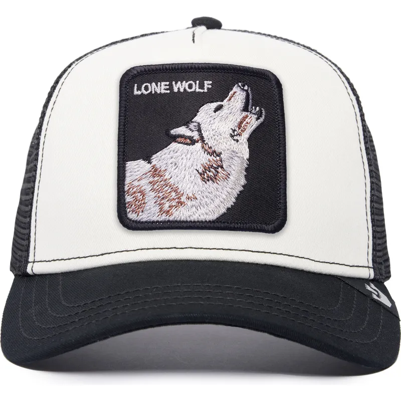 trucker-cap-weiss-und-schwarz-wolf-the-lone-wolf-the-farm-von-goorin-bros