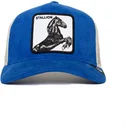 goorin-bros-the-farm-cord-trucker-cap-blau-und-weiss-sly-stallione-pferd