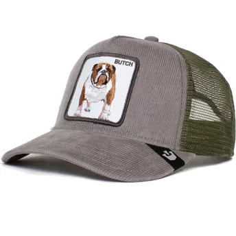 goorin-bros-the-farm-corduroy-trucker-cap-grau-und-grun-bulldogge-butch-wulbul