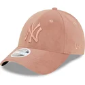 new-era-curved-brim-women-pink-logo-9forty-velour-new-york-yankees-mlb-pink-adjustable-cap