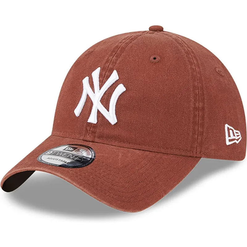cap-zaoblena-brown-adjustable-strap-9twenty-league-essential-new-york-yankees-mlb-new-era cap-zaoblena-brown-adjustable-strap-9twenty-league-essential-new-york-yankees-mlb-new-era