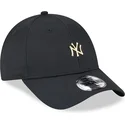new-era-9forty-new-york-yankees-mlb-verstellbare-schwarze-kappe-mit-gebogenem-schirm