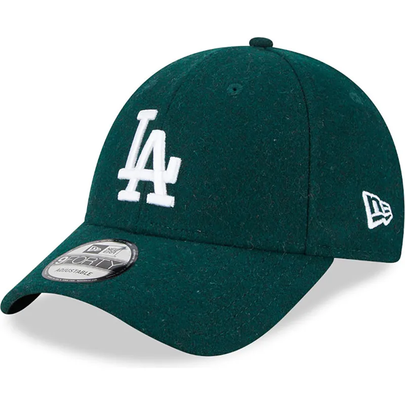cepice-zaoblena-zelena-nastavitelny-9forty-essential-melton-wool-los-angeles-dodgers-mlb-new-era