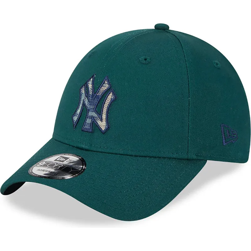 cepice-zaoblena-zelena-nastavitelny-9forty-check-infill-new-york-yankees-mlb-new-era