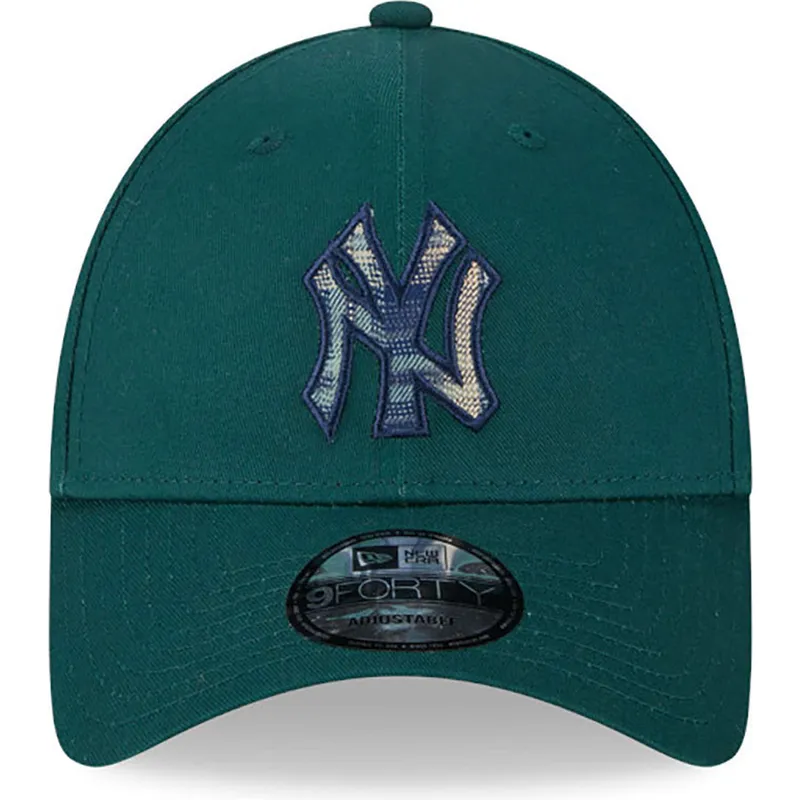 cepice-zaoblena-zelena-nastavitelny-9forty-check-infill-new-york-yankees-mlb-new-era