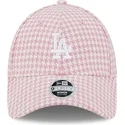 cepice-zaoblena-ruzova-nastavitelny-9forty-houndstooth-los-angeles-dodgers-mlb-new-era