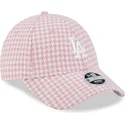 cepice-zaoblena-ruzova-nastavitelny-9forty-houndstooth-los-angeles-dodgers-mlb-new-era