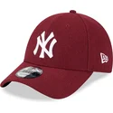 cepice-zaoblena-cervena-nastavitelny-9forty-essential-melton-wool-new-york-yankees-mlb-new-era
