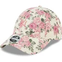 cepice-zaoblena-bezova-nastavitelny-rosa-9forty-floral-cord-new-york-yankees-mlb-new-era
