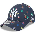 verstellbare-marineblaue-kinderkappe-9forty-festive-new-york-yankees-mlb-von-new-era