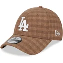 cepice-zaoblena-hneda-nastavitelny-9forty-flannel-los-angeles-dodgers-mlb-new-era