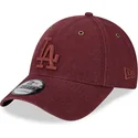 gorra-curva-granate-verstellbar-mit-granatfarbenem-logo-9forty-washed-canvas-der-los-angeles-dodgers-mlb-von-new-era