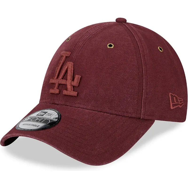 cepice-zaoblena-cervena-nastavitelny-9forty-washed-canvas-los-angeles-dodgers-mlb-new-era