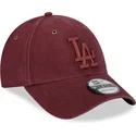 gorra-curva-granate-verstellbar-mit-granatfarbenem-logo-9forty-washed-canvas-der-los-angeles-dodgers-mlb-von-new-era