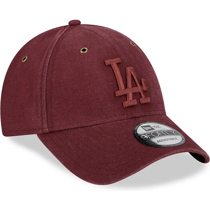 cepice-zaoblena-cervena-nastavitelny-9forty-washed-canvas-los-angeles-dodgers-mlb-new-era