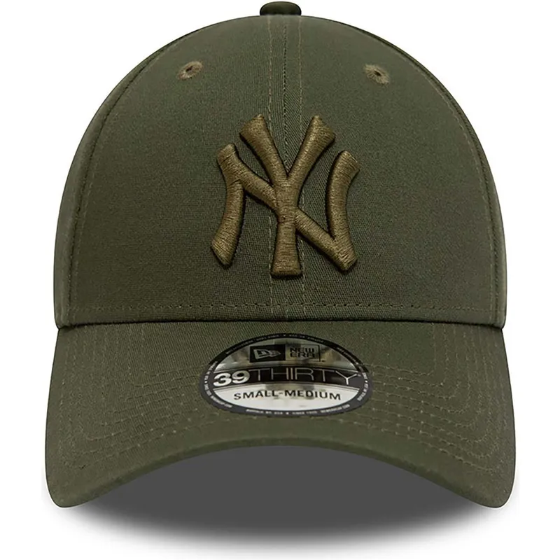 grune-gebogene-verstellbare-kappe-mit-grunem-logo-39thirty-league-essential-von-new-york-yankees-mlb-von-new-era