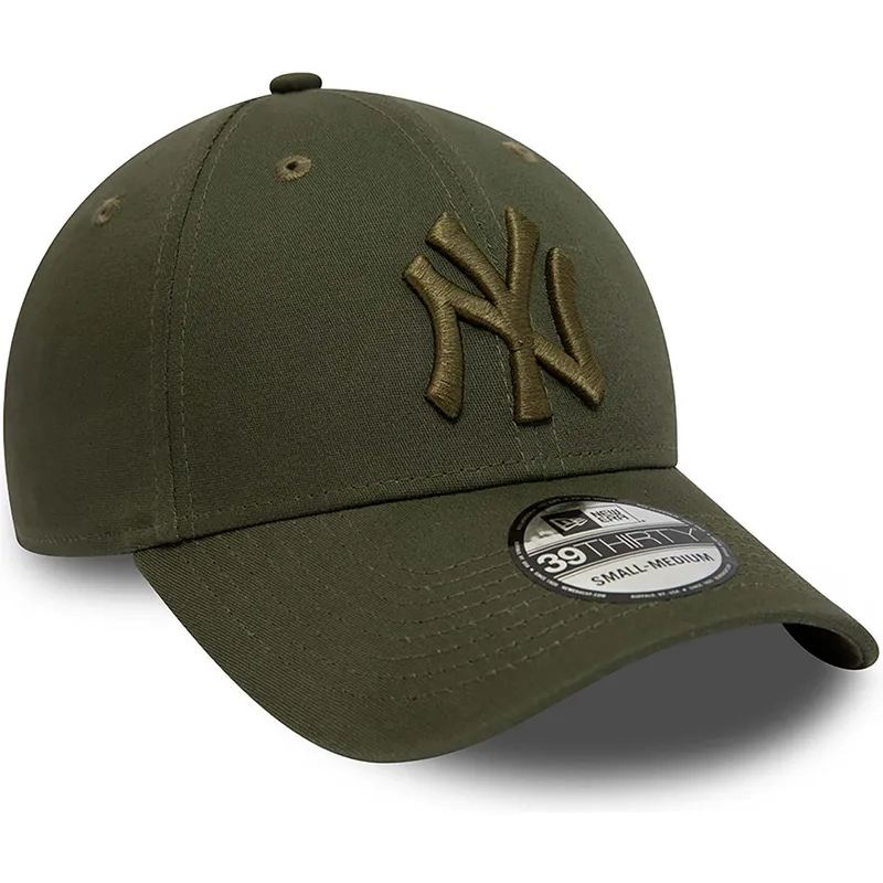 grune-gebogene-verstellbare-kappe-mit-grunem-logo-39thirty-league-essential-von-new-york-yankees-mlb-von-new-era