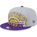 grau-violette-snapback-kappe-9fifty-tip-off-2023-der-los-angeles-lakers-nba-von-new-era