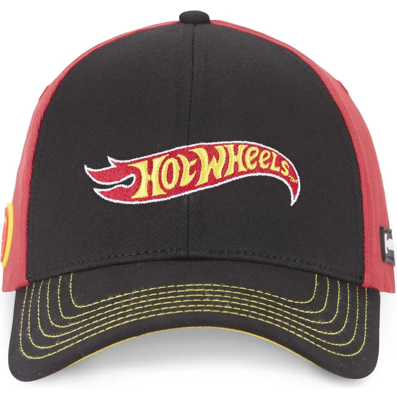 schwarze-und-rote-gebogene-snapback-kappe-htw1-lo2-hot-wheels-von-capslab