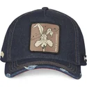 capslab-looney-tunes-coyote-loo8-coy1-dunkelblaue-denim-curved-cap