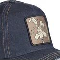 capslab-looney-tunes-coyote-loo8-coy1-dunkelblaue-denim-curved-cap