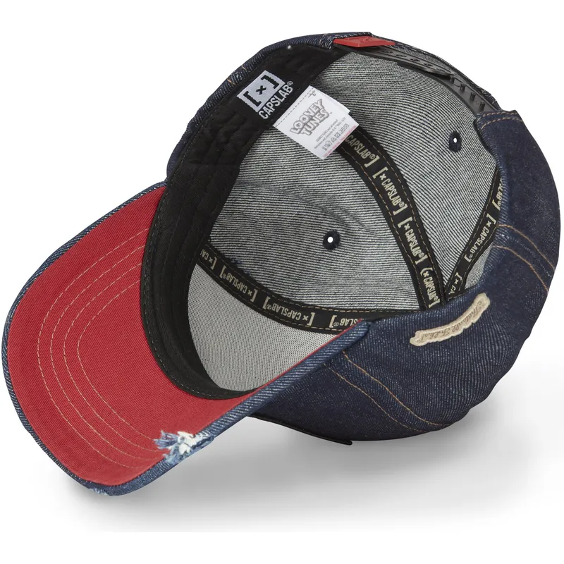 cepice-zaoblena-namornicka-modra-snapback-denim-loo8-coy1-kojot-looney-tunes-capslab