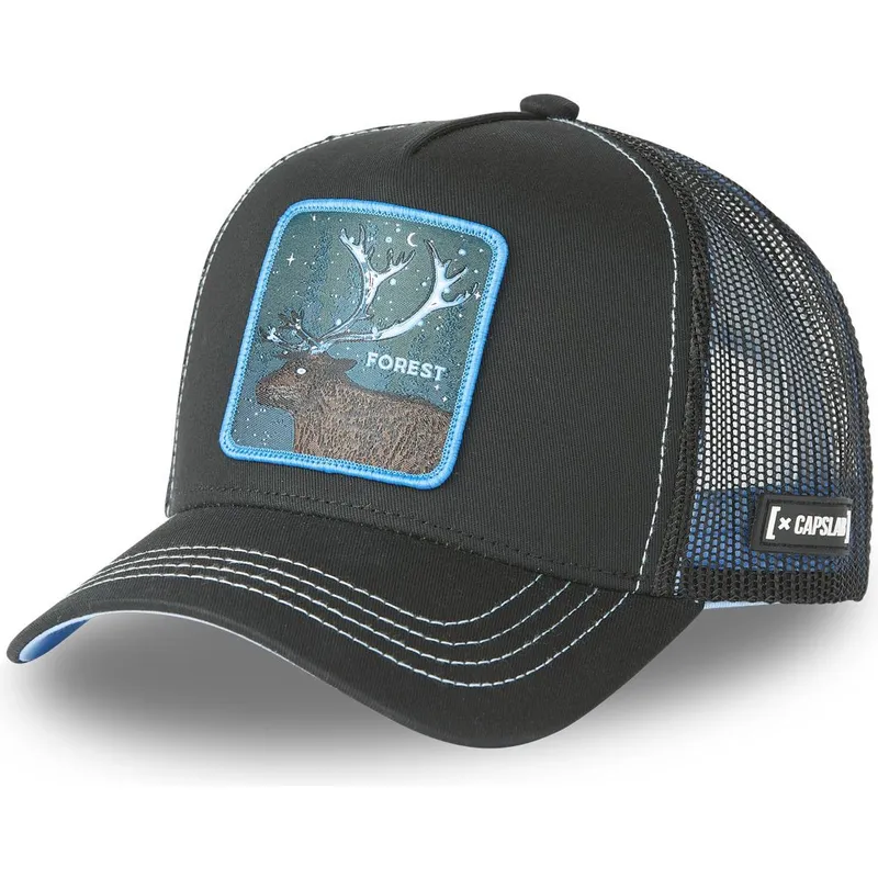 cepice-zaoblena-cerna-snapback-forest-cas2-for1-jelen-mytologicka-stvoreni-capslab