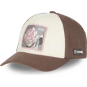 capslab-dragon-ball-goku-black-ro2-snapback-kappe-mit-gebogenem-schirm-in-beige-und-braun