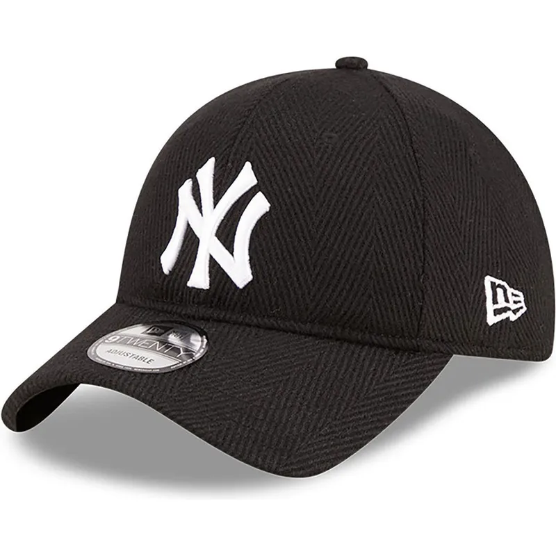 cepice-zaoblena-cerna-nastavitelny-9twenty-herringbone-new-york-yankees-mlb-new-era