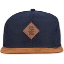 platt-keps-marinbla-och-brun-snapback-honey-knit-fran-djinns