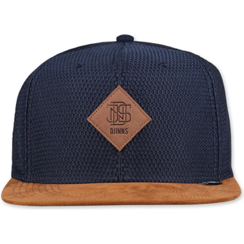 platt-keps-marinbla-och-brun-snapback-honey-knit-fran-djinns