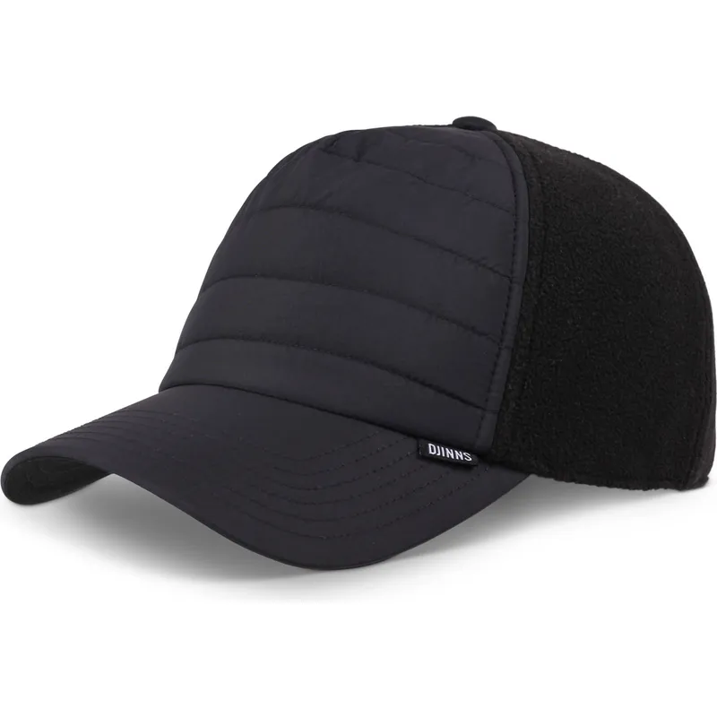 djinns-hft-puffy-nylon-schwarze-snapback-cap-mit-gebogenem-schirm