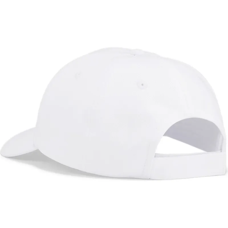 weisse-verstellbare-curved-cap-mit-rosa-essentials-no1-logo-von-puma
