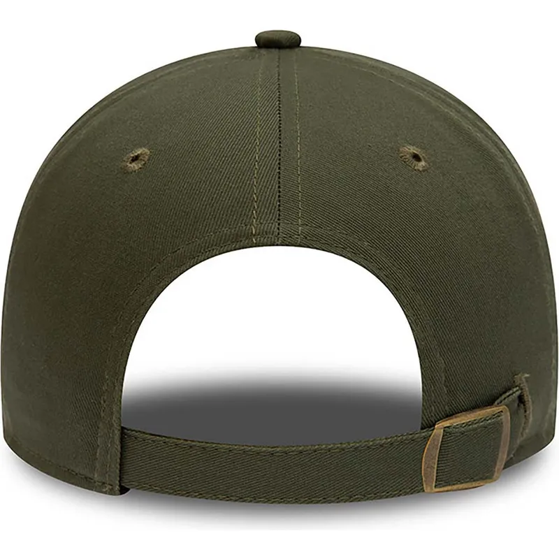 grune-verstellbare-curved-cap-9twenty-league-essential-der-new-york-yankees-mlb-von-new-era