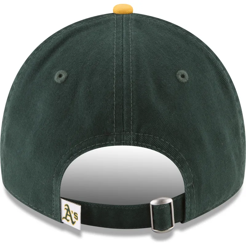 grune-und-gelbe-verstellbare-gebogene-kappe-9twenty-core-classic-der-oakland-athletics-mlb-von-new-era