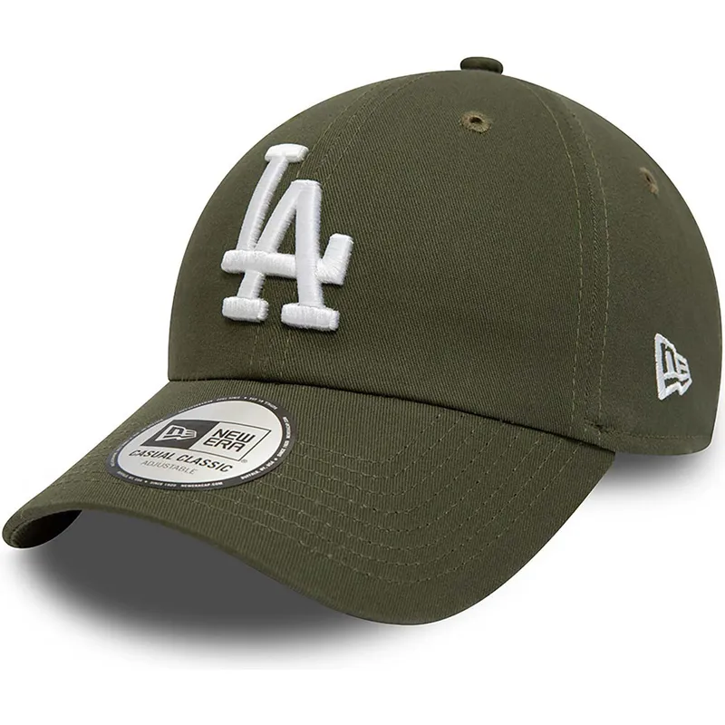 grune-verstellbare-curved-cap-9twenty-league-essential-der-los-angeles-dodgers-mlb-von-new-era