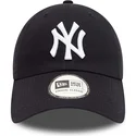 marineblaue-verstellbare-curved-cap-9twenty-league-essential-der-new-york-yankees-mlb-von-new-era