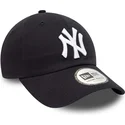 marineblaue-verstellbare-curved-cap-9twenty-league-essential-der-new-york-yankees-mlb-von-new-era