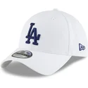 weisse-verstellbare-curved-cap-mit-blauem-logo-9twenty-core-classic-der-los-angeles-dodgers-mlb-von-new-era