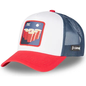 Καπέλο trucker λευκό, μπλε και κόκκινο Beer Pong BE2 Cocktails της Capslab